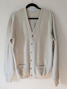 Vintage Textured Knit Cardigan - Size L
